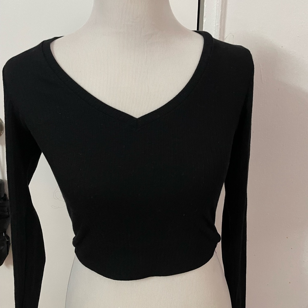 Black long sleeve top